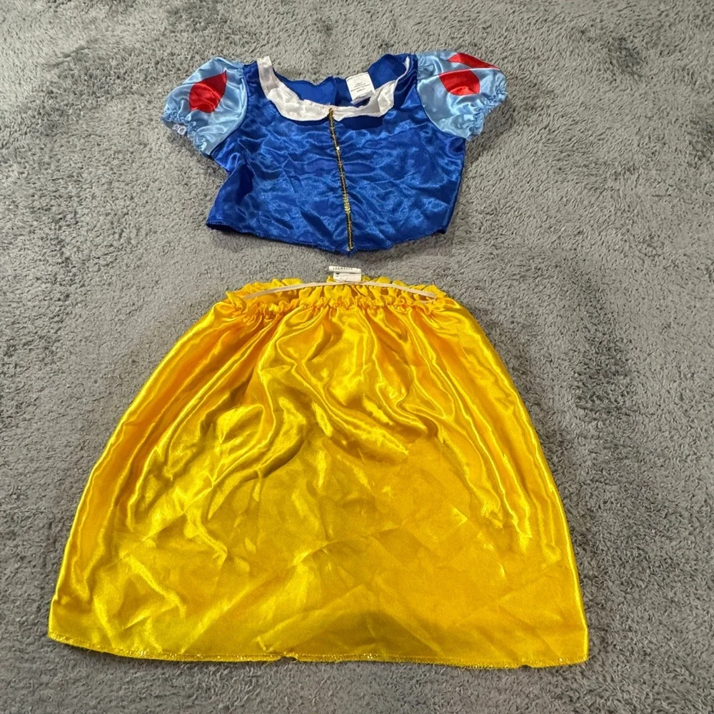Disney Girls Snow White Fantasy Play Costume Size 4-6X Blue Yellow 2 Piece Set